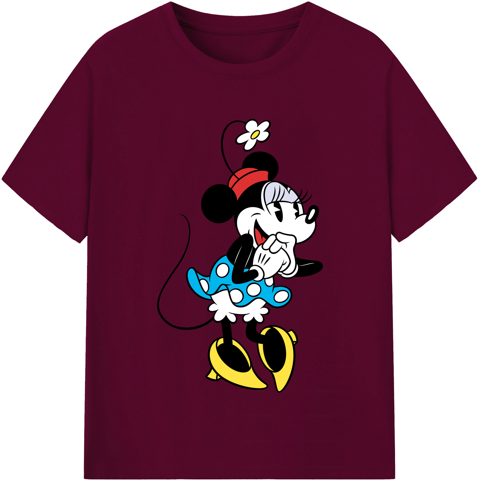 （画像用） ミッキーマウス Mickey Mouse レディースカジュアルプリントTシャツ（綿100％）